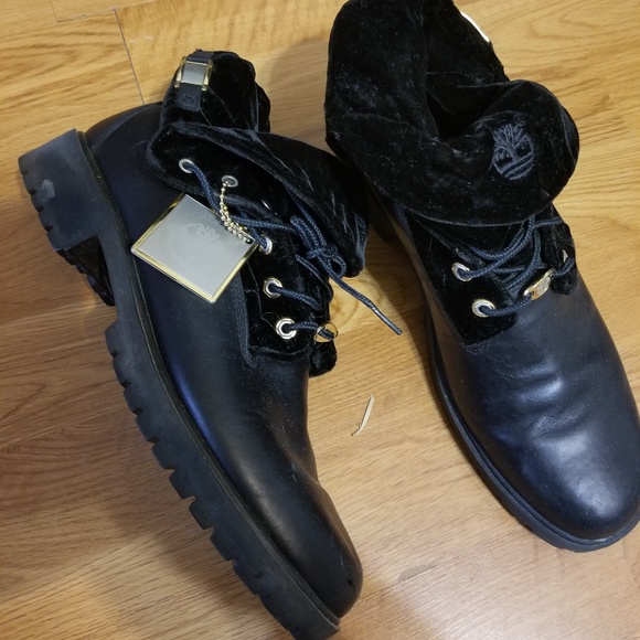 velvet black timberlands